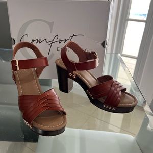 New CATO Comfort heels | WOMENS STRAPPY PLATFORM SANDALS COGNAC COLOR SIZE 8.5